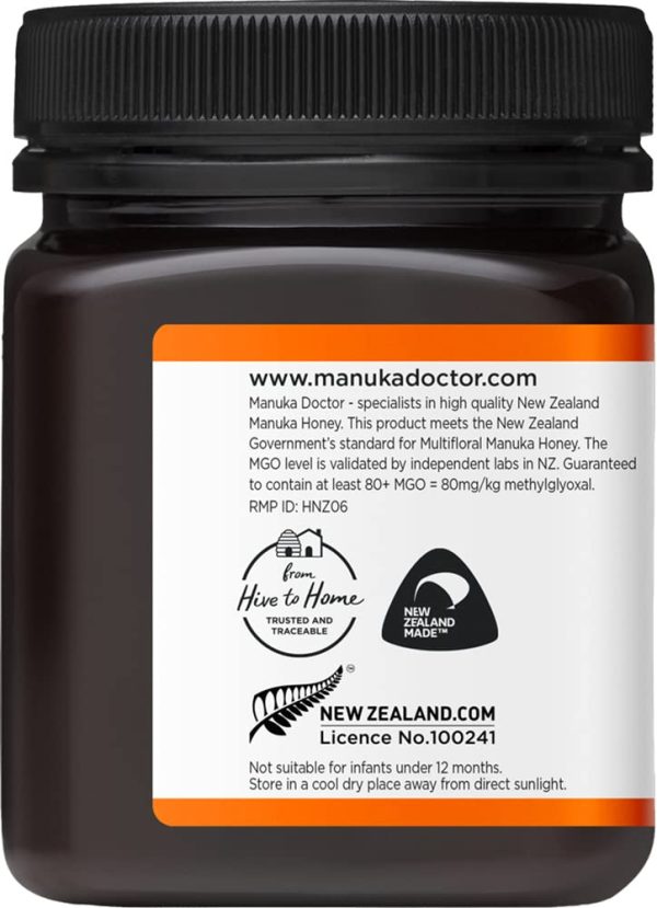 MANUKA DOCTOR - MGO 80+ Manuka Honey Multifloral, 100% Pure New Zealand Honey. Certified. Guaranteed. RAW. Non-GMO (8.75oz) - Image 2