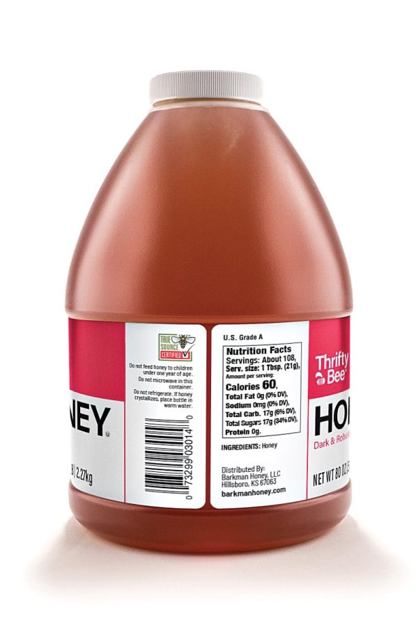 Thrifty Bee Honey, 80 Ounce (5 LB) Large Bulk Honey Jug - Image 2