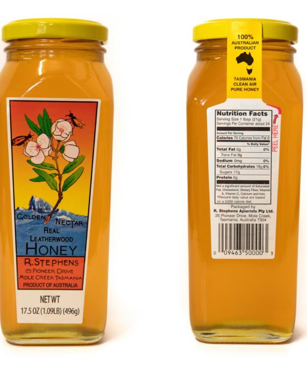 Golden Nectar Organic Leatherwood Honey by R. Stephens - 500g - Made in Australia - Image 2