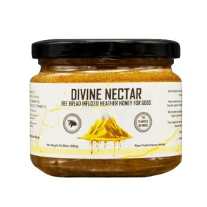 Divine Nectar Spartan Bee Bread Infused Heather Honey | Supercharged Performance, Recovery, and Vitality | 100% Raw and Pure