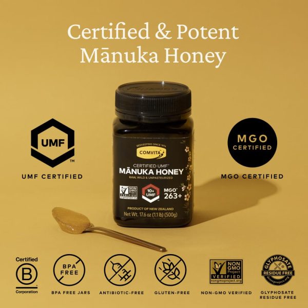 Comvita Manuka Honey (UMF 10+, MGO 263+) New Zealand’s 1 Manuka Brand Premium Superfood for Nourishing Wellness Raw, Wild, Non-GMO 17.6 oz - Image 2