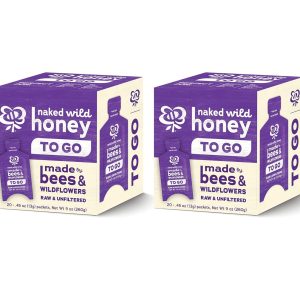 Naked Wild Honey, Raw Unfiltered Honey, 0.45 Ounce On-The-Go Packets (20 pack) - Pack of 2