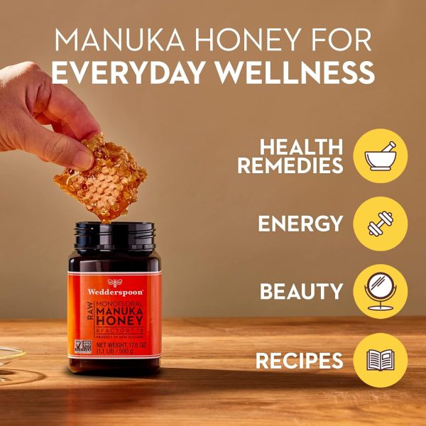 Wedderspoon Raw Premium Manuka Honey, KFactor 16, 17.6 Oz, Unpasteurized, Genuine New Zealand Honey, Traceable from Our Hives to Your Home - Image 3