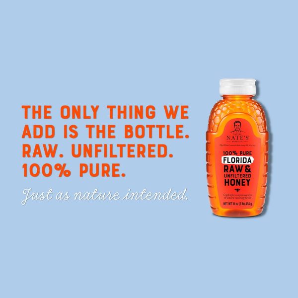 Nate's Florida 100% Pure, Raw & Unfiltered Honey - 32 oz. Squeeze Bottle - All-natural Sweetener - Image 2