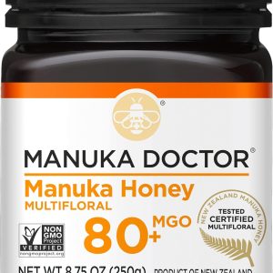 MANUKA DOCTOR - MGO 80+ Manuka Honey Multifloral, 100% Pure New Zealand Honey. Certified. Guaranteed. RAW. Non-GMO (8.75oz)