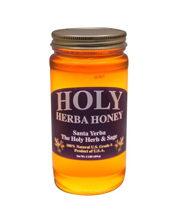 HolyHerba Honey 100% Pure, Raw Unfiltered All Natural Santa Yerba and Sage Honey 16 Oz.