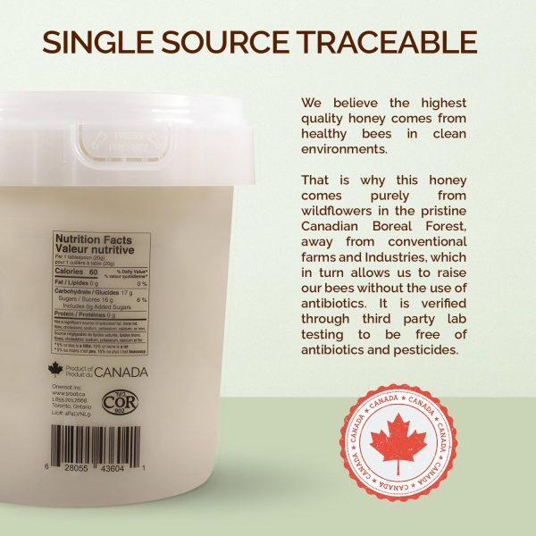 Oneroot 100% Canadian Wildflower Honey - 3kg / 6.6lb, Unfiltered, Unheated & Creamed, Nutrient Rich Raw Wildflower Honey With Enzymes, Thick Natural Sweetener - Image 6