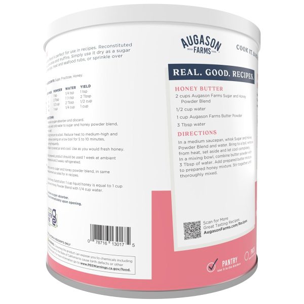 Augason Farms Sugar & Honey Powder Blend Can, Emergency Food Supply, Everyday Meals, 227 Servings - Image 2