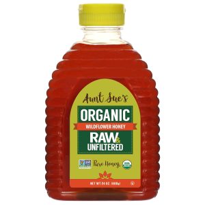 Aunt Sue's Raw & Unfiltered Organic Honey, 24 Ounce (1.5 LB) From Brazil, Strained Pure Honey