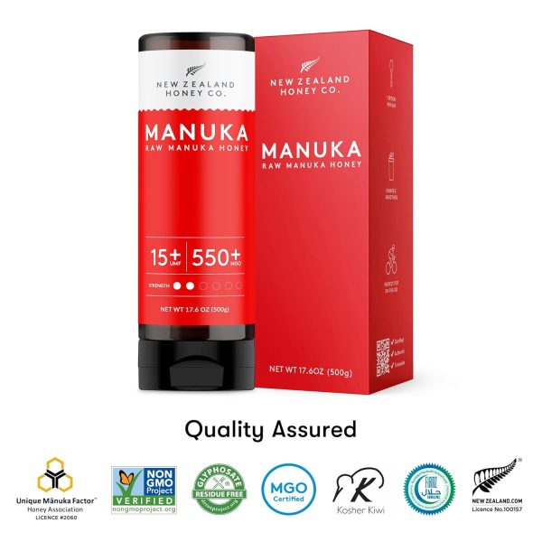New Zealand Honey Co. Manuka Honey UMF 15+ Squeezy | 500g | 17.6oz - Image 3