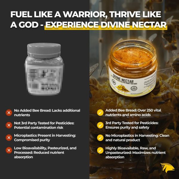 Divine Nectar Spartan Bee Bread Infused Heather Honey | Supercharged Performance, Recovery, and Vitality | 100% Raw and Pure - Image 3