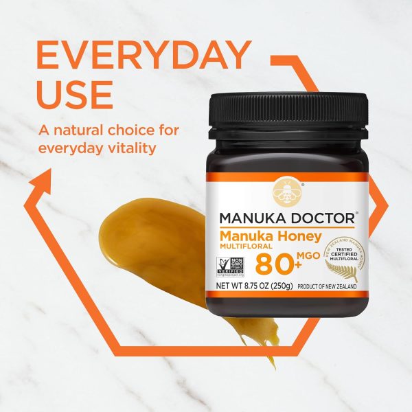 MANUKA DOCTOR - MGO 80+ Manuka Honey Multifloral, 100% Pure New Zealand Honey. Certified. Guaranteed. RAW. Non-GMO (8.75oz) - Image 6