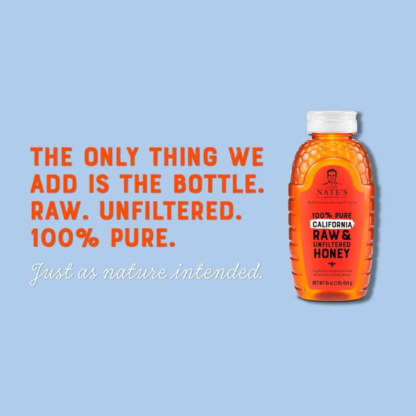 Nate's California 100% Pure, Raw & Unfiltered Honey - 16 oz. Squeeze Bottle - All-natural Sweetener - Image 4