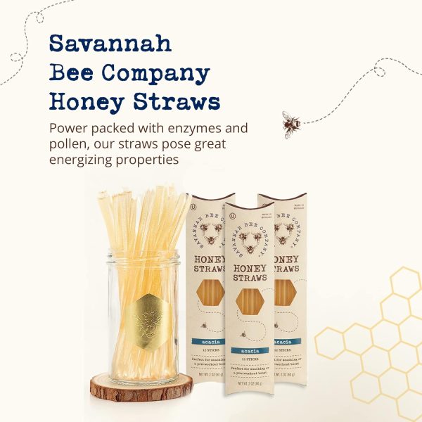 Savannah Bee Company Honey Straws - Pure and All Natural Honey Straw Sticks Made in the USA - Healthy Snacks for Kids and Adults - Gluten Free and Kosher Certified - Pure Acacia Honey - Pack of 12 - Image 4