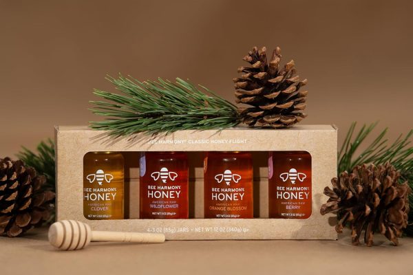 Bee Harmony Classic Honey Flight, Mini Honey Gift Set, 4 Jars, 3 OZ Each, Premium Raw Honey, Made in the USA - Image 8