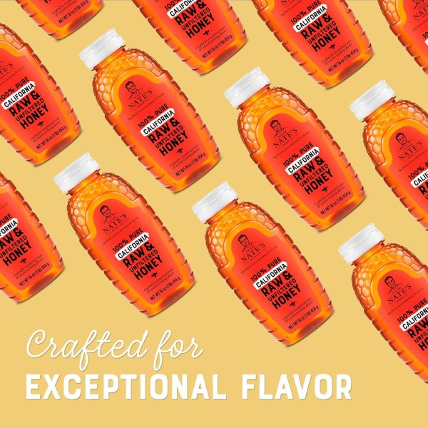 Nate's California 100% Pure, Raw & Unfiltered Honey - 16 oz. Squeeze Bottle - All-natural Sweetener - Image 9
