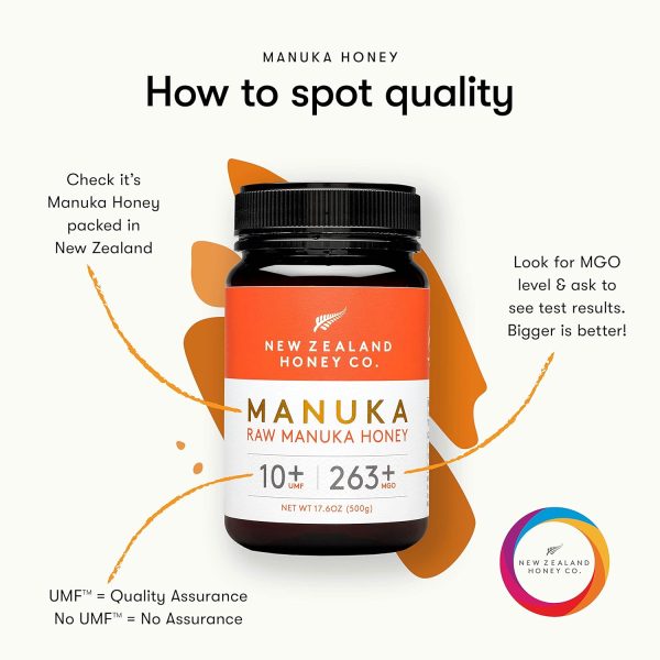 New Zealand Honey Co. Raw Manuka Honey UMF 10+ | MGO 263+, UMF Certified / 17.6oz - Image 4