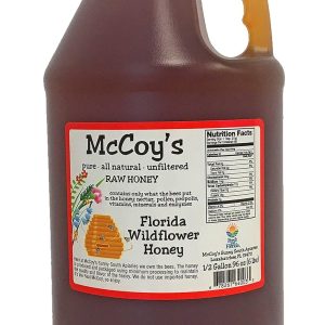Raw Honey - Pure All Natural Unfiltered & Unpasteurized - McCoy's Honey Florida Wildflower Honey 6lb