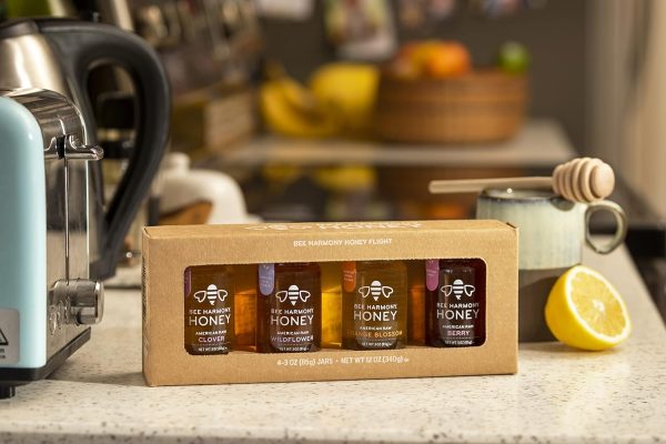 Bee Harmony Classic Honey Flight, Mini Honey Gift Set, 4 Jars, 3 OZ Each, Premium Raw Honey, Made in the USA - Image 9
