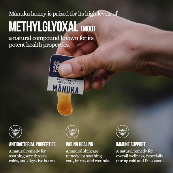 Manuka Emporium Raw New Zealand Manuka Honey Packets MGO263+ (UMF 10+ Equiv.) 24 x 0.18oz Individual Snaps | Ideal for Travel, Sports, Superfood Snacks and On-the-Go Daily Wellness - Image 3