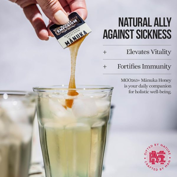 Manuka Emporium Raw New Zealand Manuka Honey Packets MGO263+ (UMF 10+ Equiv.) 24 x 0.18oz Individual Snaps | Ideal for Travel, Sports, Superfood Snacks and On-the-Go Daily Wellness - Image 4