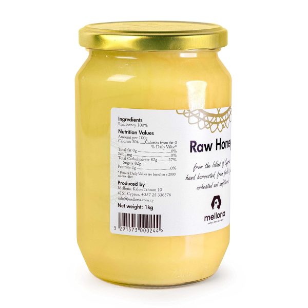 Mellona 100% Raw Honey, Natural Creamy Golden Honey, Unprocessed, Unheated & Unfiltered, (1KG) - Image 2