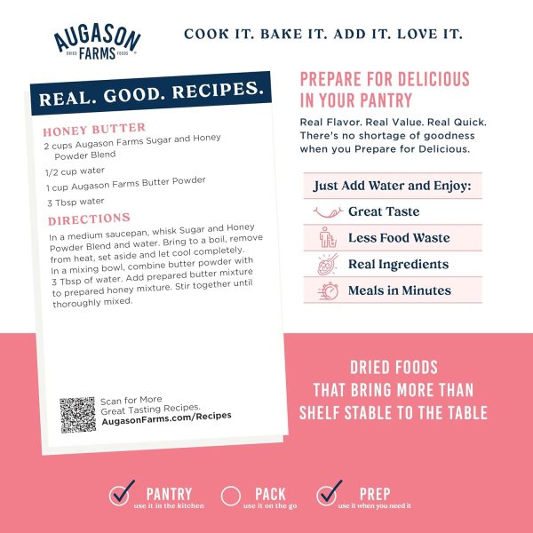 Augason Farms Sugar & Honey Powder Blend Can, Emergency Food Supply, Everyday Meals, 227 Servings - Image 4