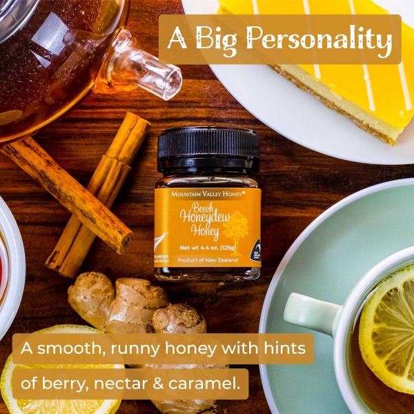 Mountain Valley Raw Honey Gift Set, Box of 6 with Premium New Zealand Manuka Honey MGO 83+, Pure Natural Honey Collection, 6 x 4.4oz Pots, Perfect Gourmet Food Gift for Families - Image 3