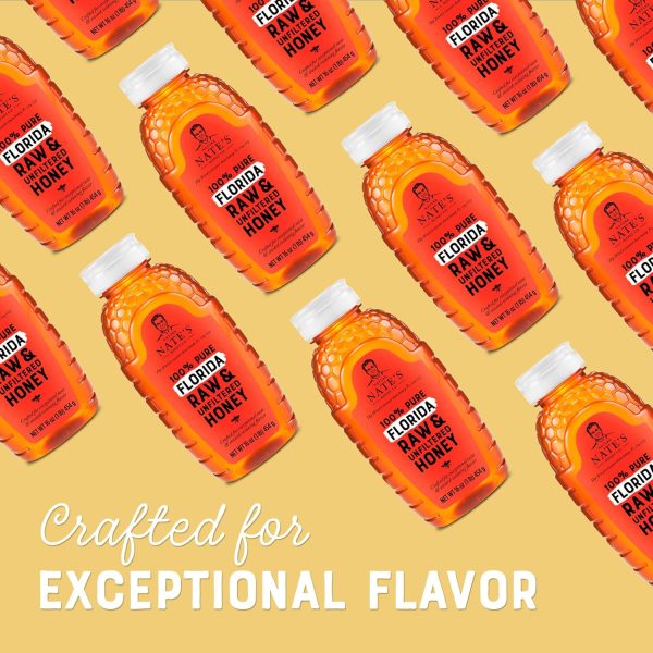 Nate's Florida 100% Pure, Raw & Unfiltered Honey - 32 oz. Squeeze Bottle - All-natural Sweetener - Image 5