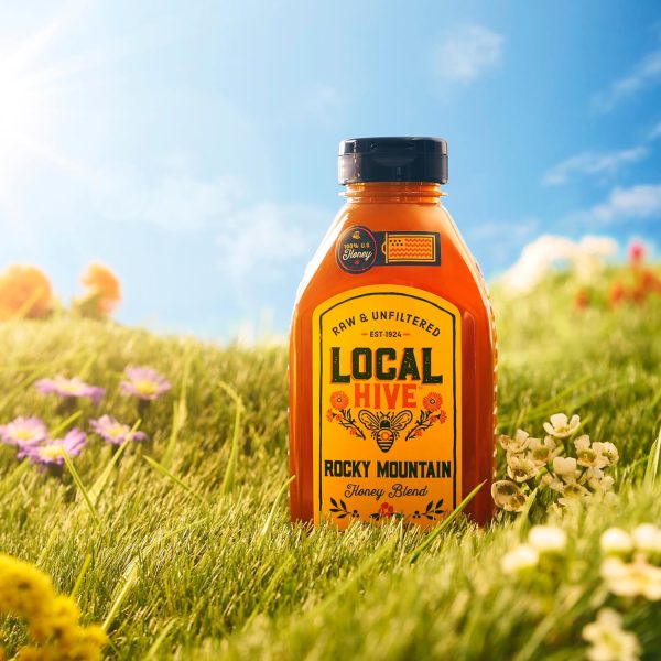 Local Hive Rocky Mountain Raw Unfiltered Honey 16oz. 100% US honey sourced from American bees and beekeepers. - Image 3