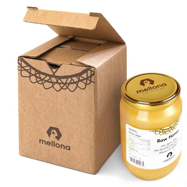 Mellona 100% Raw Honey, Natural Creamy Golden Honey, Unprocessed, Unheated & Unfiltered, (1KG) - Image 5